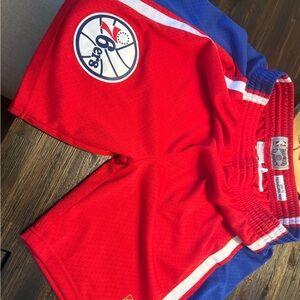Mitchell & Ness Red and Blue Athletic Shorts